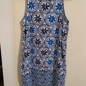 Blue and White Patterned Dress